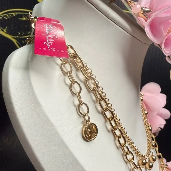 Lilly Pulitzer Pink and Gold Floral Jewelry Set - Picture 2 of 3